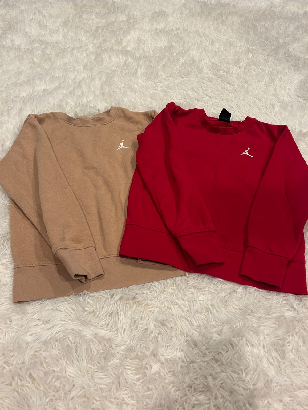 Jordan Kids Crewneck Sweatshirts - Red & Tan Duo